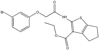 ethyl 2-{[(3-bromophenoxy)acetyl]amino}-5,6-dihydro-4H-cyclopenta[b]thiophene-3-carboxylate Struktur