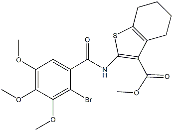 methyl 2-[(2-bromo-3,4,5-trimethoxybenzoyl)amino]-4,5,6,7-tetrahydro-1-benzothiophene-3-carboxylate Struktur