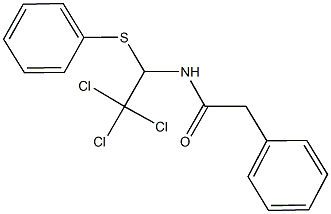 2-phenyl-N-[2,2,2-trichloro-1-(phenylsulfanyl)ethyl]acetamide Struktur