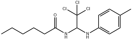 N-[2,2,2-trichloro-1-(4-toluidino)ethyl]hexanamide Struktur