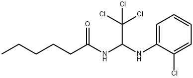 N-[2,2,2-trichloro-1-(2-chloroanilino)ethyl]hexanamide Struktur