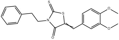 5-(3,4-dimethoxybenzylidene)-3-(2-phenylethyl)-2-thioxo-1,3-thiazolidin-4-one Struktur