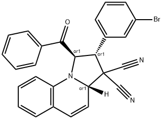 1-benzoyl-2-(3-bromophenyl)-1,2-dihydropyrrolo[1,2-a]quinoline-3,3(3aH)-dicarbonitrile Struktur