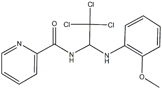 N-[2,2,2-trichloro-1-(2-methoxyanilino)ethyl]-2-pyridinecarboxamide Struktur