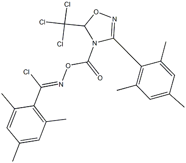 N-{[(3-mesityl-5-(trichloromethyl)-1,2,4-oxadiazol-4(5H)-yl)carbonyl]oxy}-2,4,6-trimethylbenzenecarboximidoyl chloride Struktur