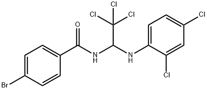 4-bromo-N-[2,2,2-trichloro-1-(2,4-dichloroanilino)ethyl]benzamide Struktur