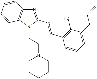 2-allyl-6-[({1-[2-(1-piperidinyl)ethyl]-1H-benzimidazol-2-yl}imino)methyl]phenol Struktur