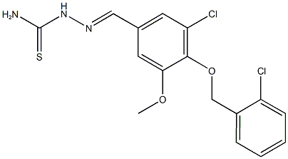 3-chloro-4-[(2-chlorobenzyl)oxy]-5-methoxybenzaldehyde thiosemicarbazone Struktur