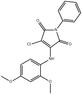 3-chloro-4-(2,4-dimethoxyanilino)-1-phenyl-1H-pyrrole-2,5-dione Struktur