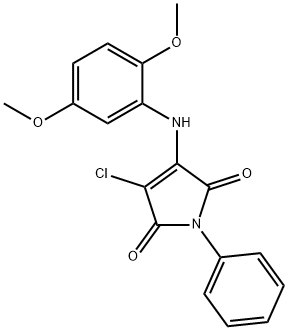 3-chloro-4-(2,5-dimethoxyanilino)-1-phenyl-1H-pyrrole-2,5-dione Struktur