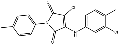 3-chloro-4-(3-chloro-4-methylanilino)-1-(4-methylphenyl)-1H-pyrrole-2,5-dione Struktur