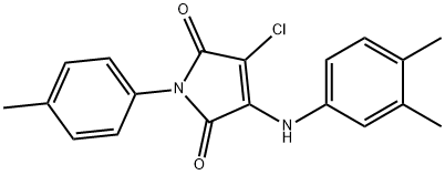 3-chloro-4-(3,4-dimethylanilino)-1-(4-methylphenyl)-1H-pyrrole-2,5-dione Struktur