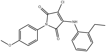 3-chloro-4-(2-ethylanilino)-1-(4-methoxyphenyl)-1H-pyrrole-2,5-dione Struktur