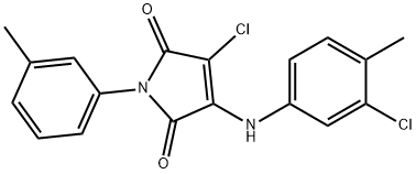 3-chloro-4-(3-chloro-4-methylanilino)-1-(3-methylphenyl)-1H-pyrrole-2,5-dione Struktur