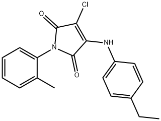 3-chloro-4-(4-ethylanilino)-1-(2-methylphenyl)-1H-pyrrole-2,5-dione Struktur