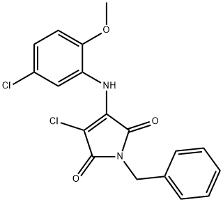 1-benzyl-3-chloro-4-(5-chloro-2-methoxyanilino)-1H-pyrrole-2,5-dione Struktur