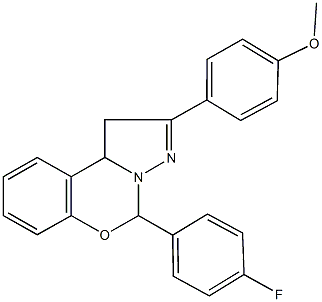 5-(4-fluorophenyl)-2-(4-methoxyphenyl)-1,10b-dihydropyrazolo[1,5-c][1,3]benzoxazine Struktur