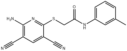 2-[(6-amino-3,5-dicyano-2-pyridinyl)sulfanyl]-N-(3-methylphenyl)acetamide Struktur