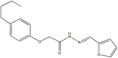 2-(4-butylphenoxy)-N'-(2-furylmethylene)acetohydrazide Struktur