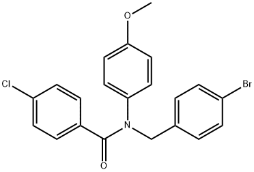 N-[(4-bromophenyl)methyl]-4-chloro-N-[4-(methyloxy)phenyl]benzamide Struktur