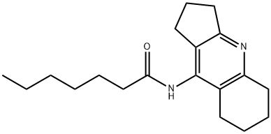 N-(2,3,5,6,7,8-hexahydro-1H-cyclopenta[b]quinolin-9-yl)heptanamide Struktur