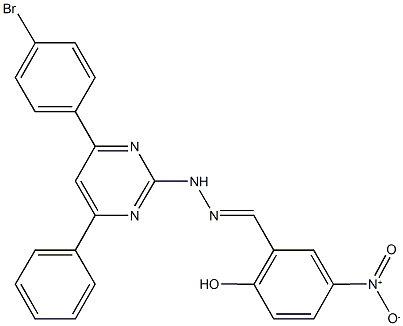 2-hydroxy-5-nitrobenzaldehyde [4-(4-bromophenyl)-6-phenyl-2-pyrimidinyl]hydrazone Struktur