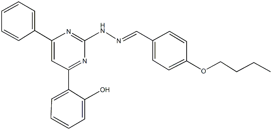 4-butoxybenzaldehyde [4-(2-hydroxyphenyl)-6-phenyl-2-pyrimidinyl]hydrazone Struktur