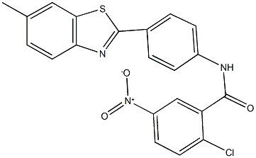 2-chloro-5-nitro-N-[4-(6-methyl-1,3-benzothiazol-2-yl)phenyl]benzamide Struktur