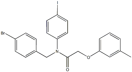 N-[(4-bromophenyl)methyl]-N-(4-iodophenyl)-2-[(3-methylphenyl)oxy]acetamide Struktur