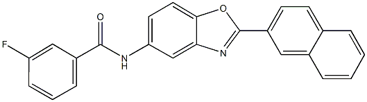 3-fluoro-N-[2-(2-naphthyl)-1,3-benzoxazol-5-yl]benzamide Struktur