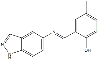 2-[(1H-indazol-5-ylimino)methyl]-4-methylphenol Struktur