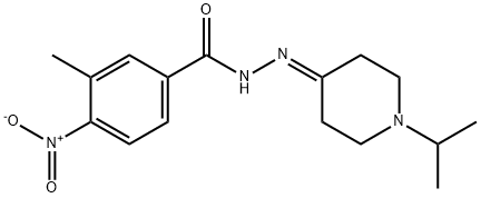 4-nitro-N'-(1-isopropyl-4-piperidinylidene)-3-methylbenzohydrazide Struktur