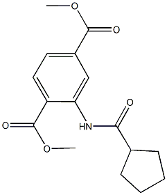 dimethyl 2-[(cyclopentylcarbonyl)amino]terephthalate Struktur