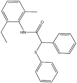 N-(2-ethyl-6-methylphenyl)-2-phenyl-2-(phenylsulfanyl)acetamide Struktur