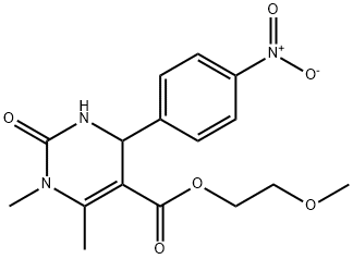 2-methoxyethyl 4-{4-nitrophenyl}-1,6-dimethyl-2-oxo-1,2,3,4-tetrahydro-5-pyrimidinecarboxylate Struktur