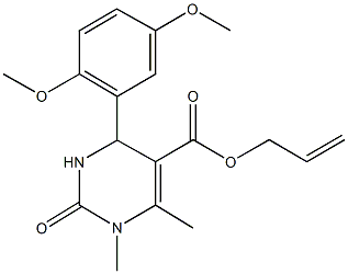 allyl 4-(2,5-dimethoxyphenyl)-1,6-dimethyl-2-oxo-1,2,3,4-tetrahydropyrimidine-5-carboxylate Struktur