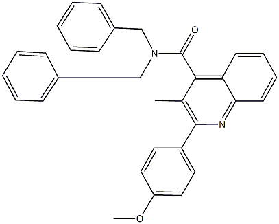 N,N-dibenzyl-2-(4-methoxyphenyl)-3-methyl-4-quinolinecarboxamide Struktur