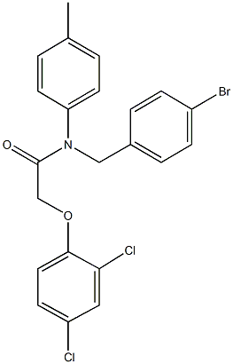 N-[(4-bromophenyl)methyl]-2-[(2,4-dichlorophenyl)oxy]-N-(4-methylphenyl)acetamide Struktur