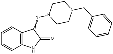 3-[(4-benzyl-1-piperazinyl)imino]-1,3-dihydro-2H-indol-2-one Struktur