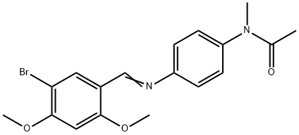 N-{4-[(5-bromo-2,4-dimethoxybenzylidene)amino]phenyl}-N-methylacetamide Struktur