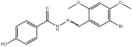 N'-(5-bromo-2,4-dimethoxybenzylidene)-4-hydroxybenzohydrazide Struktur