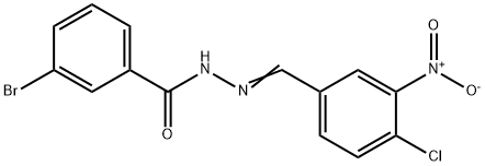 3-bromo-N'-{4-chloro-3-nitrobenzylidene}benzohydrazide Struktur