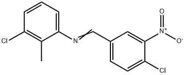 3-chloro-N-(4-chloro-3-nitrobenzylidene)-2-methylaniline Struktur