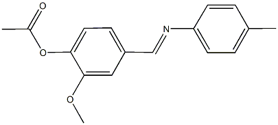 2-methoxy-4-{[(4-methylphenyl)imino]methyl}phenyl acetate Struktur