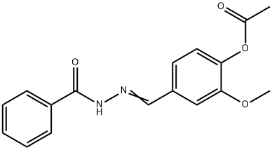 4-(2-benzoylcarbohydrazonoyl)-2-methoxyphenyl acetate Struktur