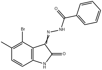 N'-(4-bromo-5-methyl-2-oxo-1,2-dihydro-3H-indol-3-ylidene)benzohydrazide Struktur