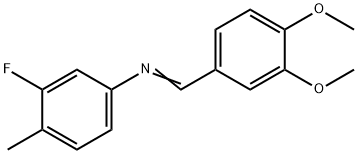 N-(3,4-dimethoxybenzylidene)-3-fluoro-4-methylaniline Struktur