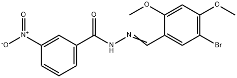 N'-(5-bromo-2,4-dimethoxybenzylidene)-3-nitrobenzohydrazide Struktur