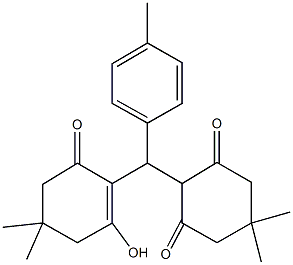 2-[(2-hydroxy-4,4-dimethyl-6-oxo-1-cyclohexen-1-yl)(4-methylphenyl)methyl]-5,5-dimethyl-1,3-cyclohexanedione Struktur