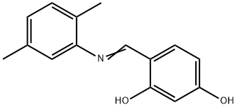 4-{[(2,5-dimethylphenyl)imino]methyl}-1,3-benzenediol Struktur